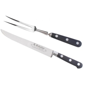 Set cutit si furculita curbata- cutie cadou, lungime 20cm, Sabatier Authentique