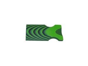 Material compozit pentru maner cutit G10 - 9.5 mm, SureTouch Neon Green Glass/Black Rubber 2/1