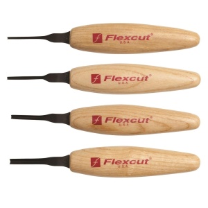 Set micro dalti adanci cu varf in V la 90° pentru sculptura in lemn, Flexcut