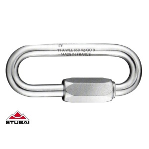 970324 Carabina din otel Maillon Rapide, 7mm, cu surub si deschidere larga, Stubai