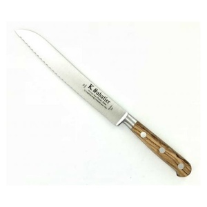 Cutit de paine, lungime 20cm, maner din lemn de maslin, Sabatier Authentique - Olive.