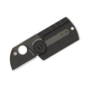 Briceag Dog Tag Folder CF/G-10 Laminate Black, Spyderco