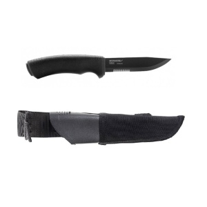 Cutit bushcraft/camping/Bushcraft Black SRT cu teaca Tactical Black sistem Molle