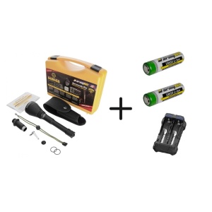 SB21 Set lanterna Armytek Barracuda Pro - Warm cu acumulatori Armytek 18650 Li-Ion 3200 mAh, cu protectie si incarcator