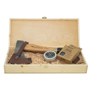 Set cadou Topor Rheinland Axe cu teaca din piele, Adler