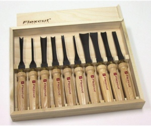 Set 10 piese DELUXE cu dalti de mana pentru sculptura MC100, Flexcut