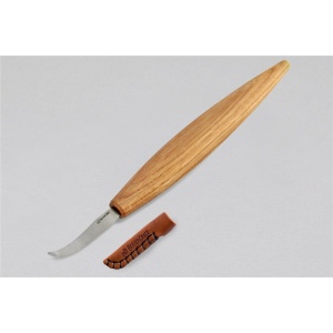 SK4S Cutit de cioplit linguri cu curba larga si teaca de piele, BeaverCraft