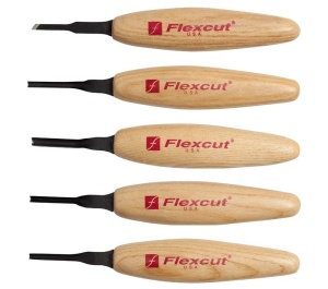 Set micro dalti cu profil mixt de 3 mm pentru sculptura in lemn, Flexcut