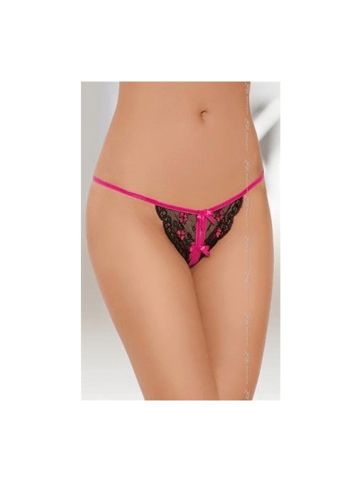 Crno-pink tange sa otvorom | String 2347