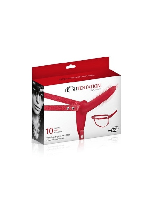 Silikonski vibro strap punjiv | Strap Vibro Red