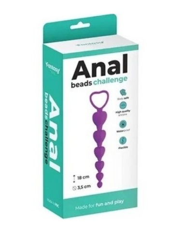 Analne kuglice od silikona u obliku Srca | Anal Beads Lila