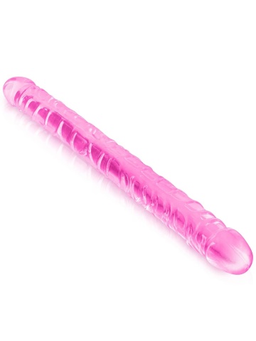 Mekani dupli prozirni dildo | Pure Jelly Pink 34 cm - Img 2