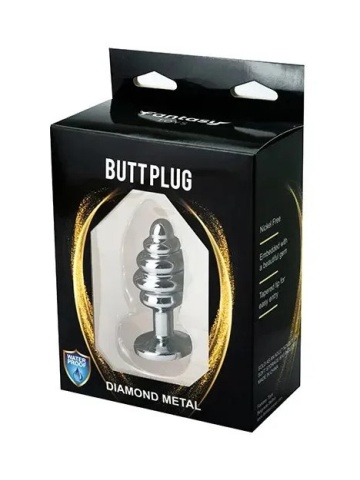 Metalni analni plug Rebrasti Beli | Veličina S - Img 3