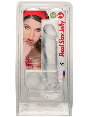 Silikonski prozirni dildo | Real Size Jelly White 21 cm
