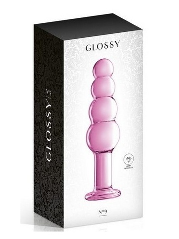 Stakleni analni plug | Glossy 9 Pink