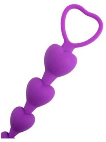 Analne kuglice od silikona u obliku Srca | Anal Beads Lila - Img 2