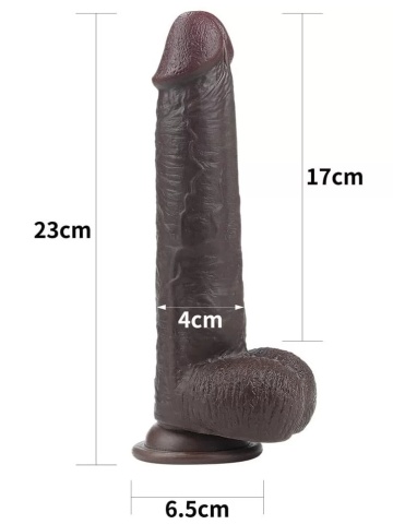 Crni realistični dildo | Sliding Skin 22 cm - Img 6