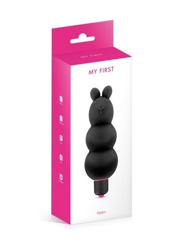 Meda vibrator silikonski | My First Teddy Black - Img 1