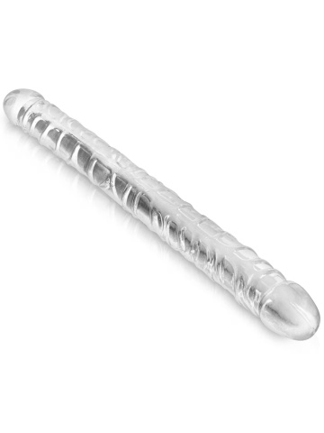 Mekani dupli prozirni dildo | Pure Jelly Clear 34 cm - Img 2
