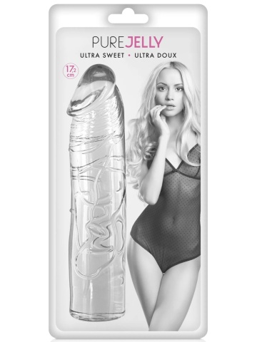 Mekani prozirni dildo | Pure Jelly Clear 17.2 cm - Img 1