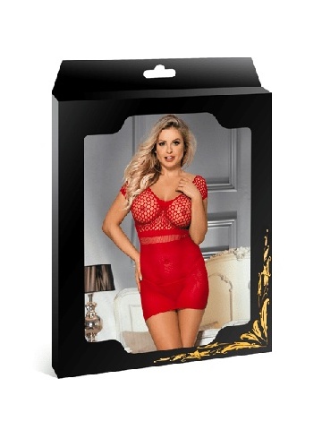 Crvena prozirna mini haljina | Viktorija Red - Img 3
