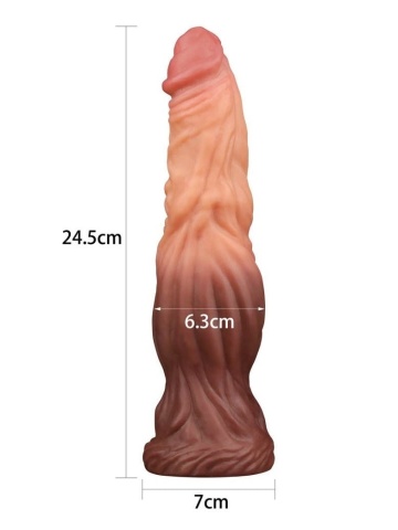 Egzotični realistični animalni dildo | Silicone Nature Cock 24,5 cm - Img 7