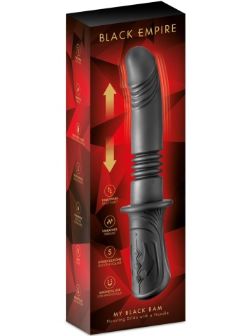 Pokretljivi crni silikonski vibrator | My Black Ram