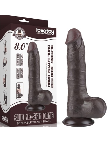 Crni realistični dildo | Sliding Skin 20 cm