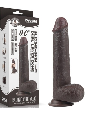 Crni realistični dildo | Sliding Skin 22 cm - Img 1