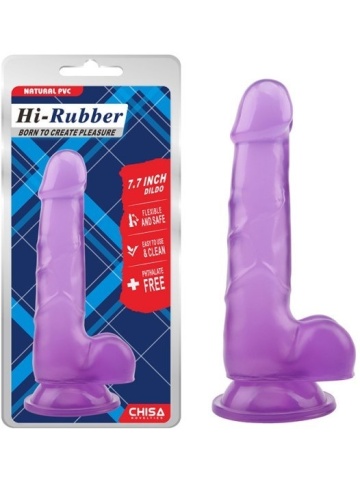 Ljubičasti realistični dildo | Hi-Ruber 19.5 cm - Img 1