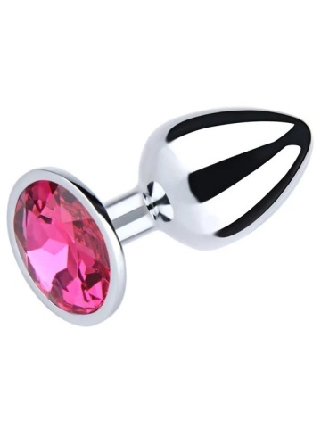 Metalni analni plug Pink kristal | Veličina S