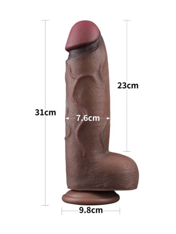 Realistični dildo XXL veličine | Dual Layer Silicon XXL Cock 31 cm - Img 8