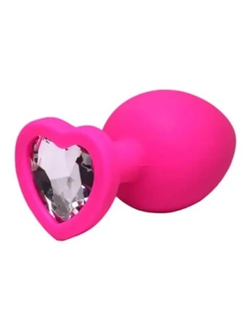 Silikonski analni plug Srce Pink | Veličina S