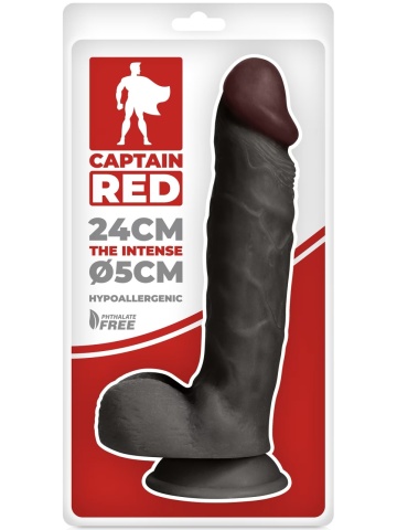 Veliki crni dildo | Captain Red Black Edition 24 cm