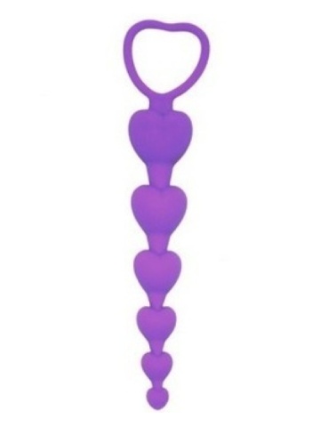 Analne kuglice od silikona u obliku Srca | Anal Beads Lila - Img 3