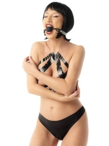 Crna silikonska kugla za usta | Black Silicone Ball Gag - Img 2