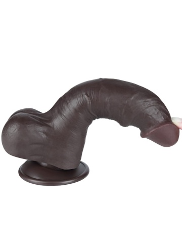 Crni realistični dildo | Sliding Skin 20 cm - Img 8