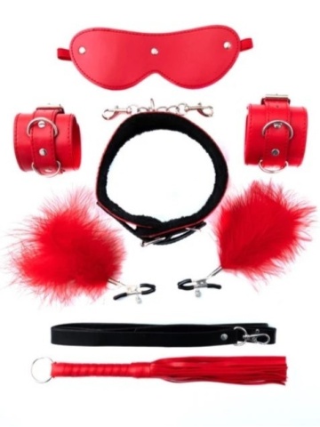 Crveni BDSM Set od 5 elemenata | Bondage Set Red - Img 2