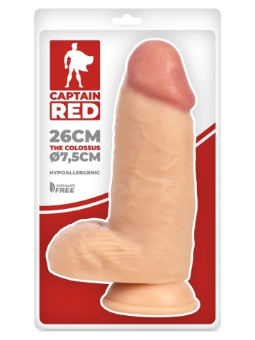 Extra debeo dildo prečnika Ø 7,5 cm | Captain Red The Colossus