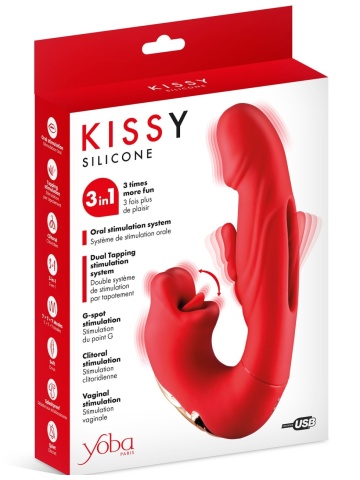Multifunkcionalni vibrator 3u1 | Kissy Red