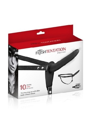 Silikonski vibro strap punjiv | Strap Vibro Black - Img 1