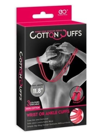 Veze za ruke od kanapa crvene | Cotton Cuffs - Img 1