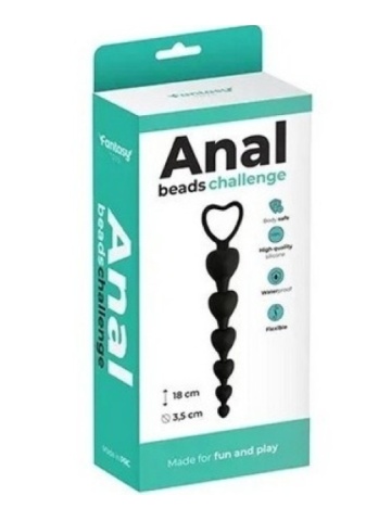 Analne kuglice od silikona u obliku Srca | Anal Beads Black
