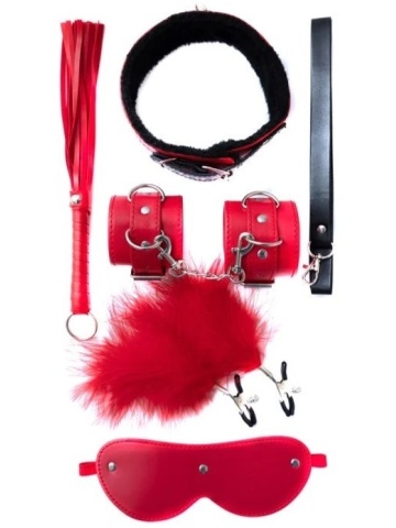 Crveni BDSM Set od 5 elemenata | Bondage Set Red - Img 3