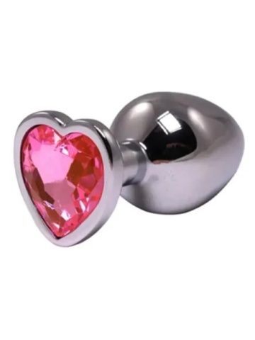 Metalni analni plug Srce Pink | Veličina S