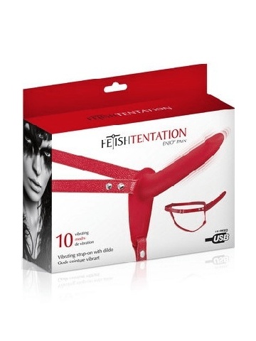 Silikonski vibro strap punjiv | Strap Vibro Red - Img 1