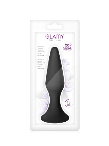 Silionski analni plug | Glamy First Black L