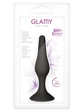 Silionski analni plug | Glamy Soft Black S
