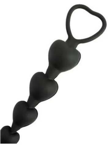 Analne kuglice od silikona u obliku Srca | Anal Beads Black - Img 3