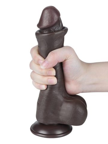 Crni realistični dildo | Sliding Skin 20 cm - Img 2